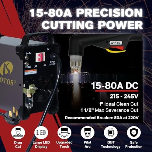 LTP8050CNC 80A CNC Drag-Cut Blowback Plasma Cutter 220V