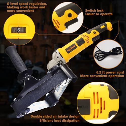 Pipe Tube Polisher Sander,1260W High-Power Industrial Grade Pipe Belt Sander with 6 Variable Speeds,Professional Polishing Tools for Grinding, Polishing,and Rust Removal(45Pcs Belts).