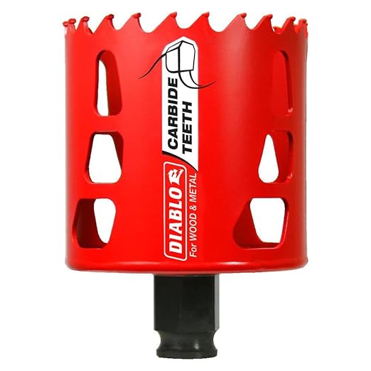 Diablo Carbide Teeth Hole Saw for Wood and Metal - Fits with Snap-Lock Plus Mandrel System, Tool-Free Plug Ejection - 2-5/8" Diameter, 2-3/8" Length - DHS2625CT