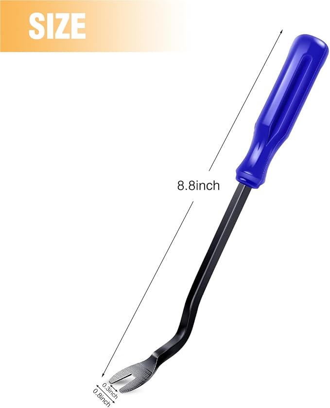 GOOACC Car Panel/Upholstery Remover Ergonomic Stainless Steel Fastener Remover - Easily Removes Plastic Fasteners Reduces Damage to Panels and Loss of Clips Blue
