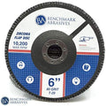 Benchmark Abrasives 6" x 7/8" Zirconia Type 29 Flap Discs, 80 Grit