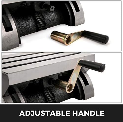 BestEquip Tilting Milling Table 10x7inch Tilting Angle Milling Machine 0-80°Adjustable Swivel Angle Plate with 3 T-slots and an Adjustable Crank Handle Heavy Duty Tilting Milling Machine for Grinding