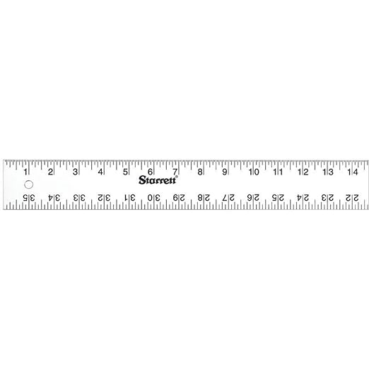 Starrett Straight Edge Aluminum Rule - Ideal for Schools, Shops, Metal and Wood Workers - 36" Length, 2" Width, .081" Thickness, 1/8", 1/16" English - ASE-36