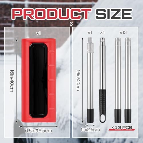 Chumia Snow Roof Rake 20ft Reach 15.75"x6.5" EVA Foam Adjustable Pole