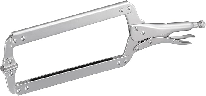 4 PCS C Type Welding Clamps, 18 Inch Silvery Locking Pliers, Hand Clamp for Clamping and Fixing Objects