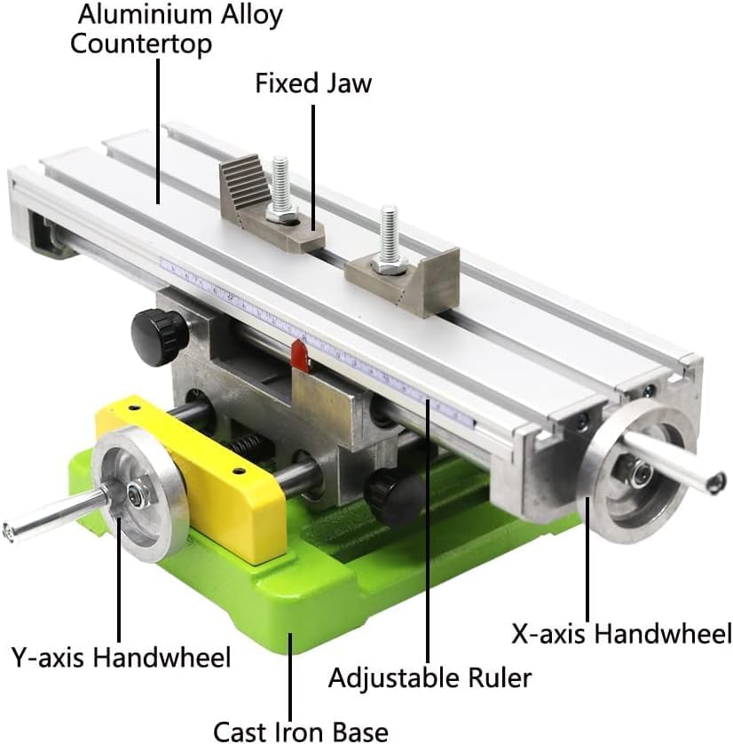 Multifunction Mini Compound Bench, X-Y Axis Cross Slide Table, Adjustable Precision Worktable for Drill Press Milling Machine, DIY Drilling Milling Workstation