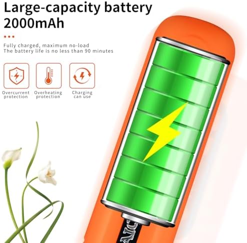 Electric Totary Cordless Tool Kit, Type-C Rechargeable 2000mAH, 6 Adjustment Speeds(5000-22000RPM), 59Pcs Accessories For DIY Crafting,SandingCarving,Sanding,Cutting (Orange-59 pcs Accessories)
