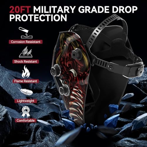 ARCCAPTAIN Auto Darkening Welding Helmet, 3.94"X3.66" Large Viewing Screen