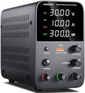 DC Power Supply Variable, Bench Power Supply with Encoder Adjustment Knob, Output Enable/Disable Button, Adjustable Power Supplies with USB Quick-Charge, Short Circuit Alam (30V 10A Black)