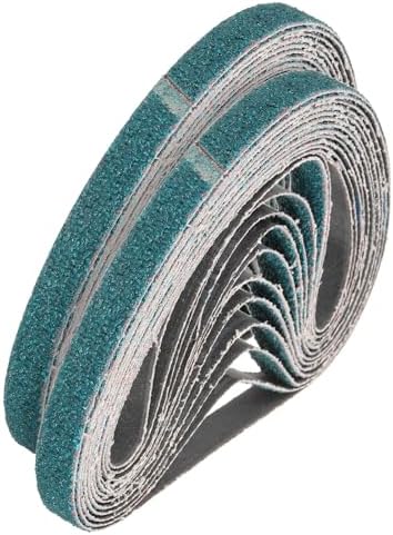 HARFINGTON 3/8 x 13 Inch Sanding Belts, 42 Pcs 40/60/80/120/180/240 Grit Zirconia Abrasive Belt Sander File Belt for Woodworking, Metal Polishing, Knife Sharpener