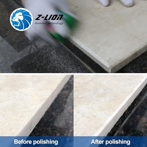 Z-lion Electroplated Diamond Polishing Hand Pads Arc Shape Back Grits 60 for Glass Stone Concrete Granite Marble-Set of 4 Pcs