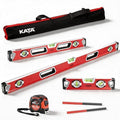 KATA 3-Piece Magnetic Level Set, 12/24/40 Inch Aluminum Spirit Leveler Tool