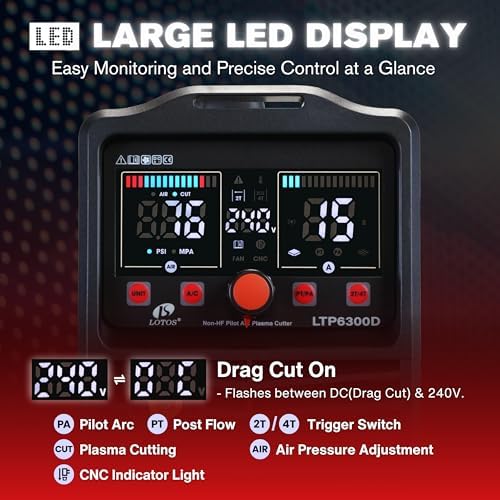 LTP6300DCNC 63A CNC Drag-Cut Blowback Plasma Cutter 110V/220V