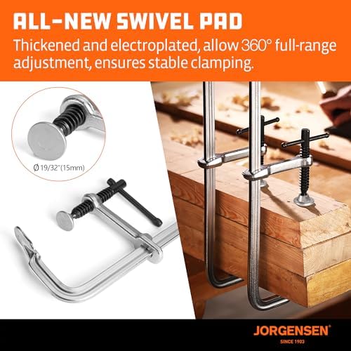 Jorgensen 12-Inch Light-Duty Drop Forged Steel Bar Clamps, 2-Pack