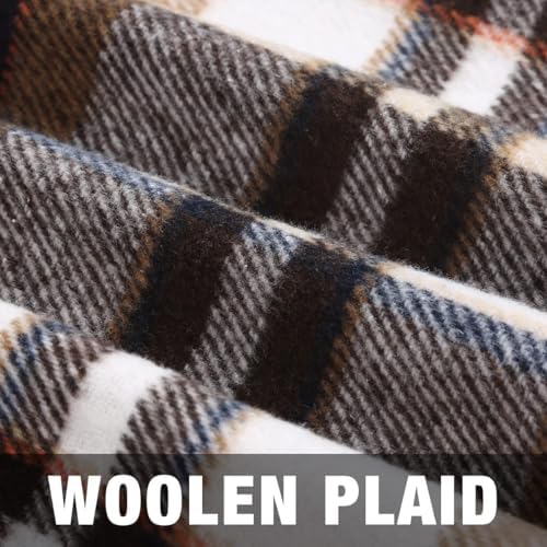 IDEALSANXUN Plaid Skirts for Women Fall Winter Knee Length Pencil Wool Skirt with Slit