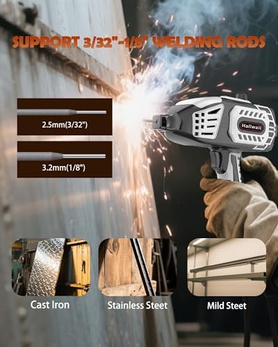 Portable Handheld Welding Machine - 110V IGBT Inverter Handheld Welder, 20-120A Portable ARC Welder, Hot Start & Anti-Stick for 3/32"-1/8" Welding Rods, 30PCS Rods Included