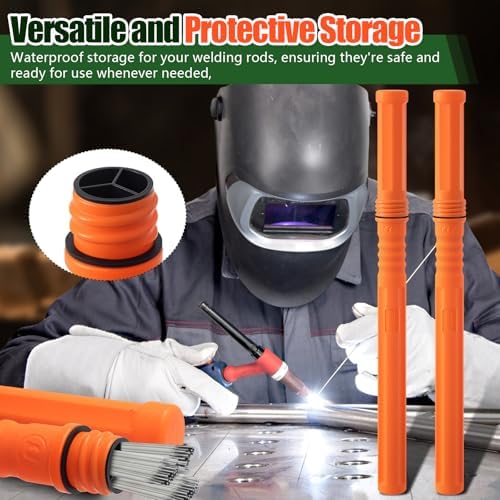 Tandefio 4 Pcs Welding Rod Storage Tube 40 Inch Tig Rod Holder, Orange