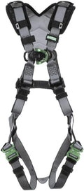 MSA V-FIT Standard Safety Harness - Polyester & Nano-Technology Treated Web Full Body Harness Back, Shoulder Padding, Gray