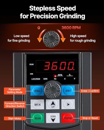 VEVOR 1500W 2HP Belt Sander Grinder, 2" x 82" Variable Speed Belt Grinder for Metalworking, 3 in 1 Belt Sander Polisher with 3 Grinding Moulds & Flat Platen Tool Rest for Knife Making