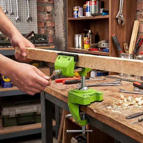 Bench Vise, 360° Swiveling Articulating Vise with Post Universal