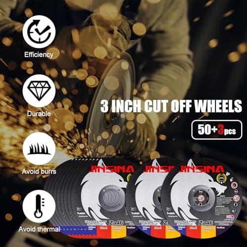 3" Cut Off Wheels 53PCS, Metal and Stainless Steel Cutting Wheel