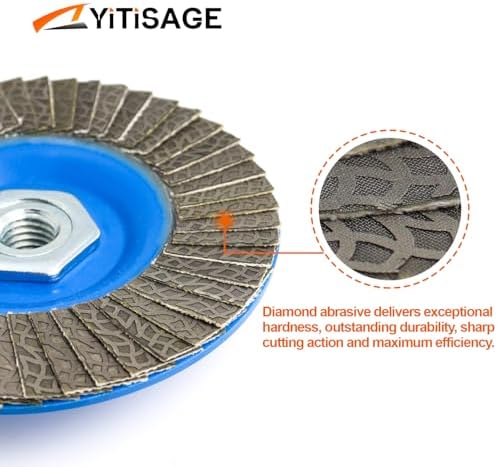 4.5" Diamond Flap Disc,Plastic Back Grinding Wheel for Marble,Ceramics,Sander Tile,Stone,Glass,Concrete(Grit 400-1pc)
