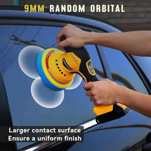 Buffer Polisher Compatible with Dewalt 20V Battery, Cordless 6 Inch Orbital Buffer, Brushless Motor Car Buffer for Boat, Car Polishing and Waxing (Tool Only, NO Battery )