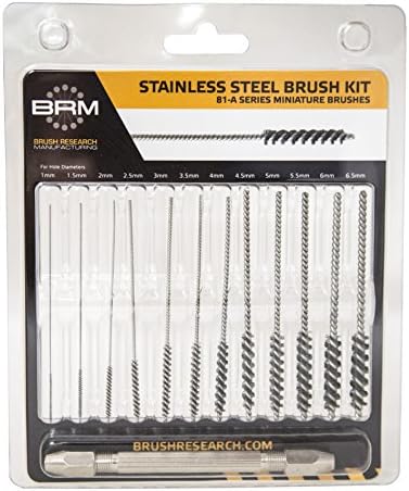 Brush Research 81AMMKIT Stainless Steel Metric Brush Kit (Includes 1 mm, 1.5 mm, 2 mm, 2,5 mm, 3 mm, 3.5 mm, 4 mm, 4,5 mm, 5 mm, 5.5 mm, 6 mm and 6.5 mm and a Pin Vise)