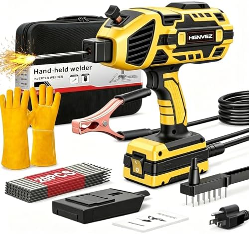 Welding Machine Handheld,20-140A 110V Portable Stick Welder 20pcs Rods,IGBT Hand Held Welder Machine withHot Start Arc Force Anti-stick ARC Welder Gun,6 Variable Current Adjustment (Yellow)