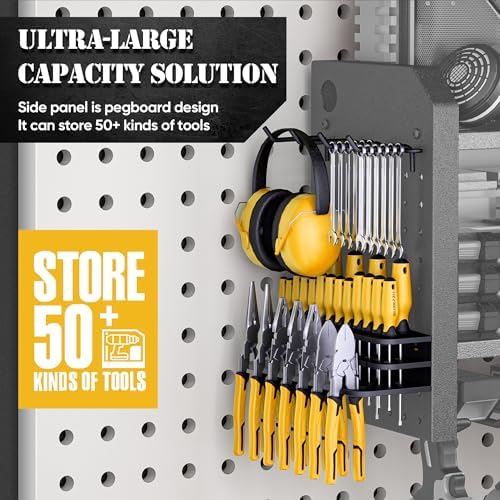 Nacial Power Tool Organizer 8 Drill Holder Wall Mount, 3 Layer Organizer
