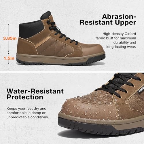 NINGO Composite Toe Work Shoes for Men, Lightweight Composite Toe Boots