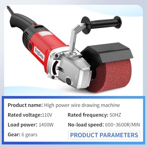Surface Conditioning Tool, 1400W Handheld Stainless Steel Polisher, 6 Variable Speed Metal Burnishing Machine, Sander Tool with Polishing Wheels, For Metal, Stainless Steel, Plastic, Wood