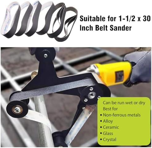 Taokyid 1-1/2 x 30 Inch Sanding Belts, 120 240 400 600 800 1000 Grit, 18Pcs