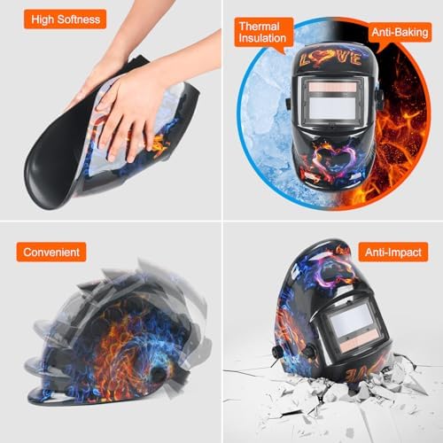 Welding Auto Darkening Helmet True Color Hood with Adjustable Shade Range 4/9-13 for TIG MIG ARC Welder Mask