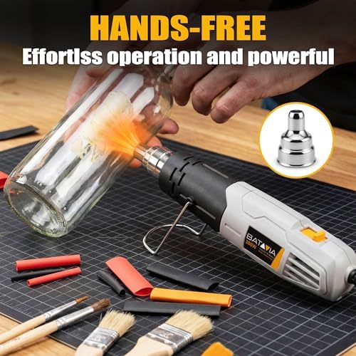 BATAVIA 380W Mini Heat Gun with 2 Temp (572°F/1022°F)+Nozzle for DIY Crafts