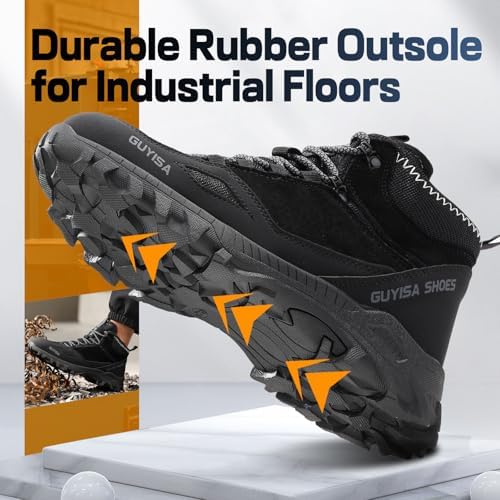 GUSAYEX Steel Toe Boots for Men Puncture Resistant Work Boots