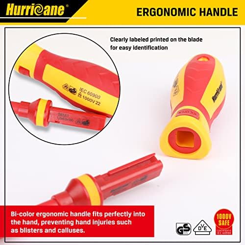 HURRICANE 1000V Insulated Electrician Screwdriver Set with 3 Piece Pliers Set