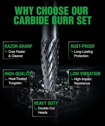 SF-1 Carbide Burr 1/4 In Shank Double Cut Die Grinder