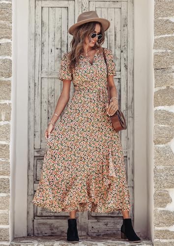 PRETTYGARDEN Women's Boho Floral Summer Maxi Dresses