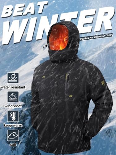 QPNGRP Mens Waterproof Ski Snowboard Jacket Winter Windproof Snow Coat