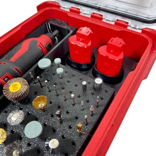 M12 Rotary Tool Packout Organizer with Tool, Battery and Bit Storage for Packout Compact Tool Box, Battery and Blade Storage, Insert Only 2460-20 & 2525-20 – Fits Packout 48-22-8435