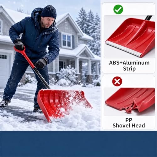Compact Snow Shovel for Trunk Emergency, Detachable for SUV & Car (Black)