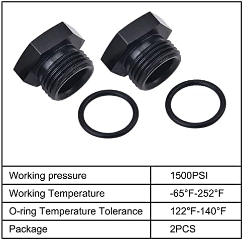 EVIL ENERGY 8AN Block Off Cap Fitting 2PCS Bundle with Adjustable 3AN-12AN Wrench Aluminum Black