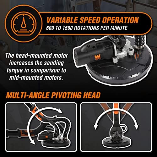 WEN DW5062 Variable Speed 5-Amp Drywall Sander with 15-Foot Dust Hose , Black