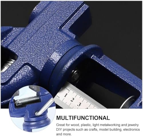 Swivel Base Table Vise 50mm Small Clamp-on Bench Vise 360° Rotating Workholding Device for Woodworking Repair and Teaching Use