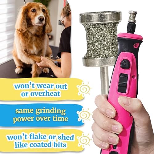 Diamondg Dog Nail Grinder Bits - Diamond-Coated, 80 Grit Body, 1pack, Small