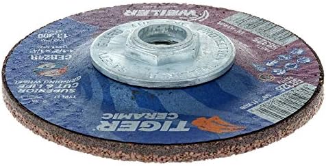 Weiler 58326 4-1/2 x 1/4 Tiger Ceramic Type 27 Grinding Wheel CER24R 5/8-11 Nut (Pack of 10)