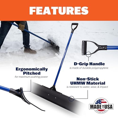 MARSHALLTOWN Polar Pusher 24 Inch Snow Pusher Shovel, Assembled in the USA