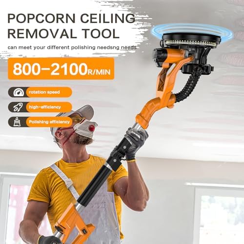 Electric Drywall Sander with Vacuum Dust Collector,Popcorn Ceiling Removal