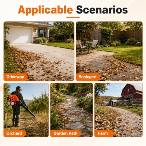 GarveeTech 43CC Gas Backpack Leaf Blower, 780CFM 270MPH for Yard Cleanup